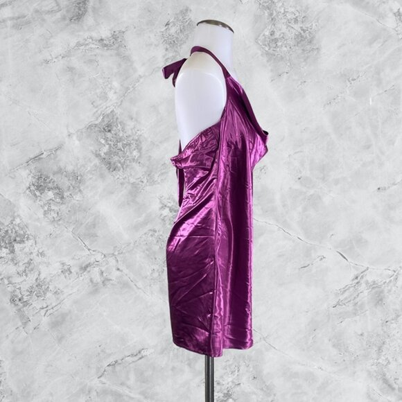 MORE TO COME Courtney Halter Mini Dress - Magenta - Picture 7 of 11